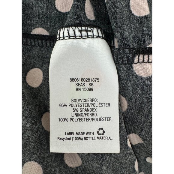 Metaphor Black Tan Polka Dot Print Draped Ruched Dress Size 1X 16 Plus Size - Picture 7 of 8